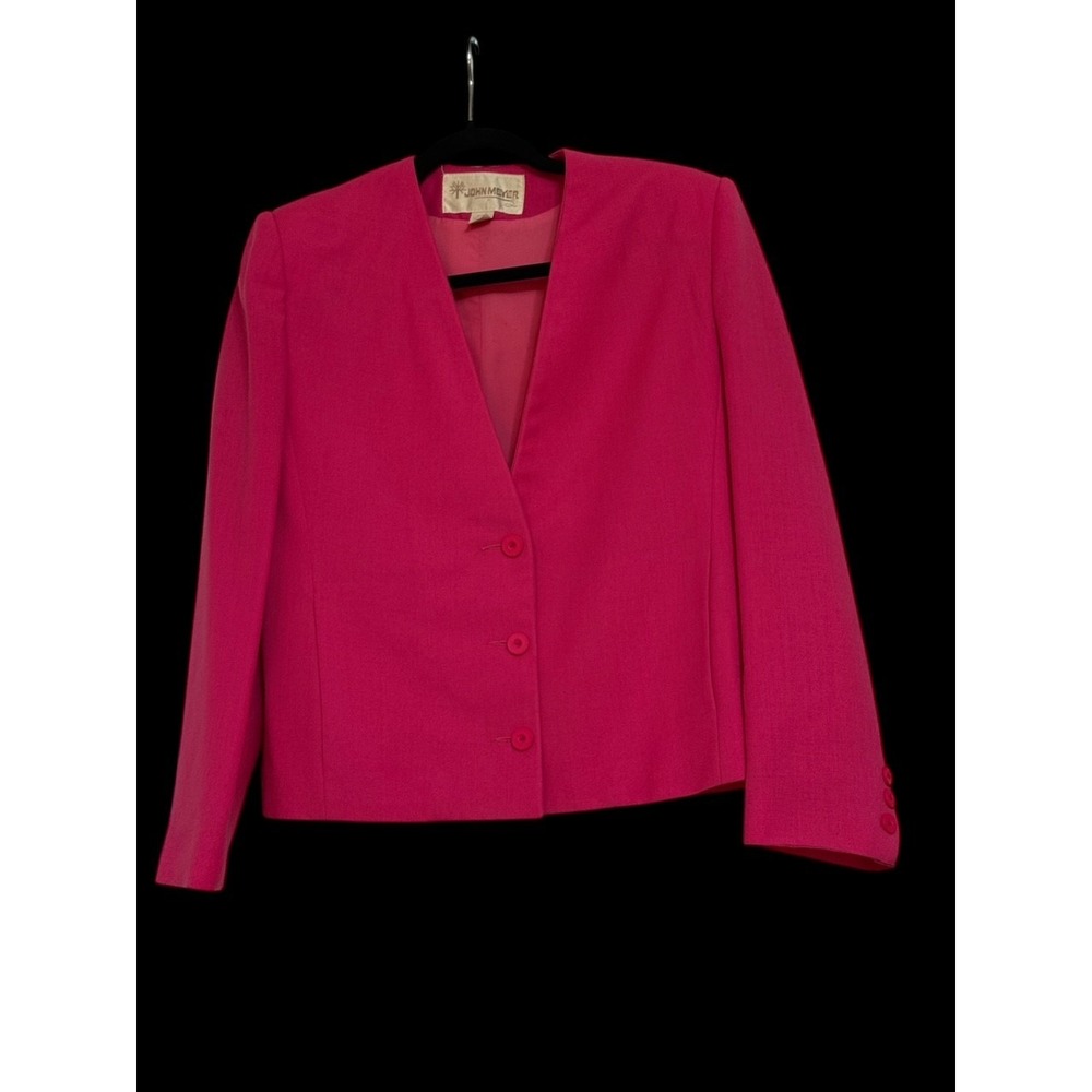 Vintage‎ John Meyer of Norwich button front blazer jacket bright pink Size 4 USA